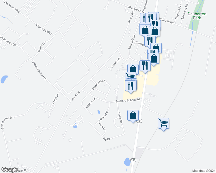 map of restaurants, bars, coffee shops, grocery stores, and more near 72 Greenfield Street in Manchester