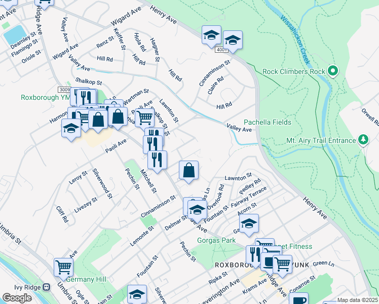 map of restaurants, bars, coffee shops, grocery stores, and more near 562 Fairthorne Avenue in Philadelphia