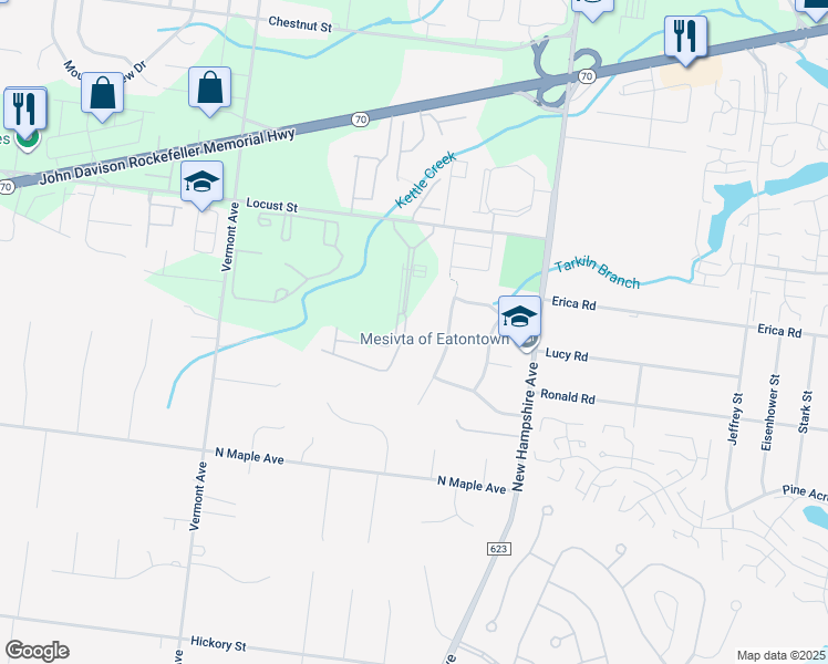 map of restaurants, bars, coffee shops, grocery stores, and more near 136 Sophee Lane in Lakewood