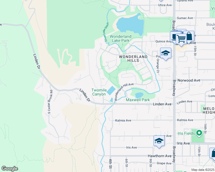 map of restaurants, bars, coffee shops, grocery stores, and more near 3752 Lakebriar Drive in Boulder