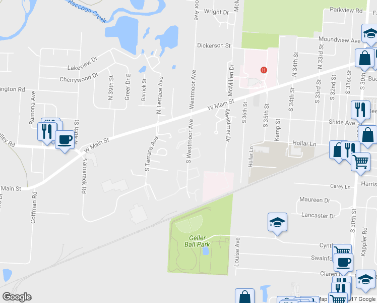 map of restaurants, bars, coffee shops, grocery stores, and more near 81 South Westmoor Avenue in Newark