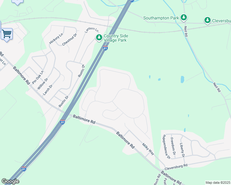 map of restaurants, bars, coffee shops, grocery stores, and more near 808 Southwood Drive in Shippensburg