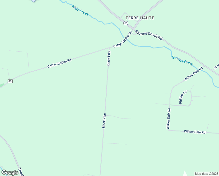 map of restaurants, bars, coffee shops, grocery stores, and more near 5249 Terre Haute Road in Urbana