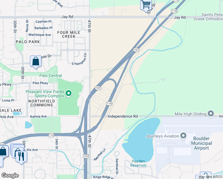 map of restaurants, bars, coffee shops, grocery stores, and more near 3773 Canfield Street in Boulder