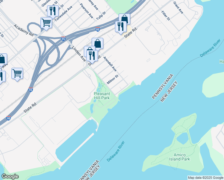 map of restaurants, bars, coffee shops, grocery stores, and more near 9209 Germania Street in Philadelphia