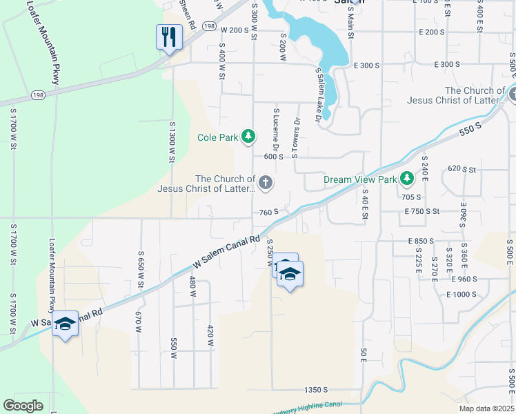map of restaurants, bars, coffee shops, grocery stores, and more near 749 South 300 West in Salem