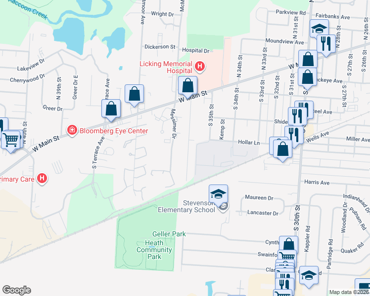 map of restaurants, bars, coffee shops, grocery stores, and more near 123 South 36th Street in Newark