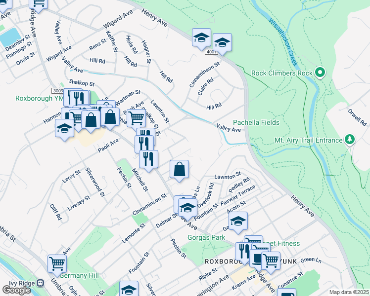 map of restaurants, bars, coffee shops, grocery stores, and more near 572 Fairthorne Avenue in Philadelphia