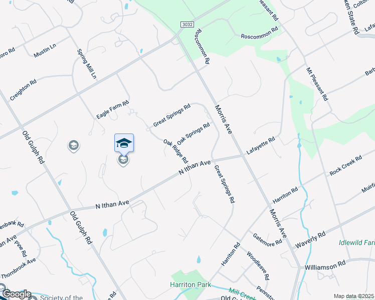 map of restaurants, bars, coffee shops, grocery stores, and more near 719 Oak Springs Road in Bryn Mawr