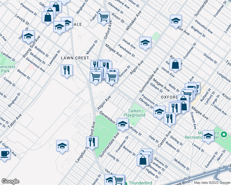 map of restaurants, bars, coffee shops, grocery stores, and more near 6401 Dorcas Street in Philadelphia