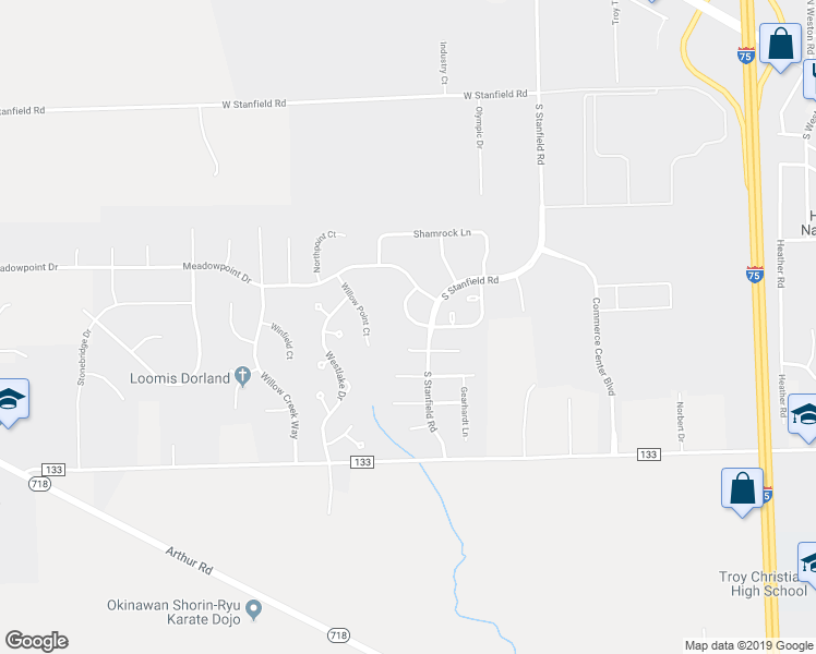 map of restaurants, bars, coffee shops, grocery stores, and more near 923 Jasmine Drive in Troy