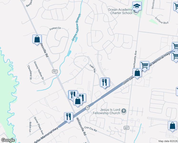 map of restaurants, bars, coffee shops, grocery stores, and more near 3006 Jockey Hollow Drive in Toms River