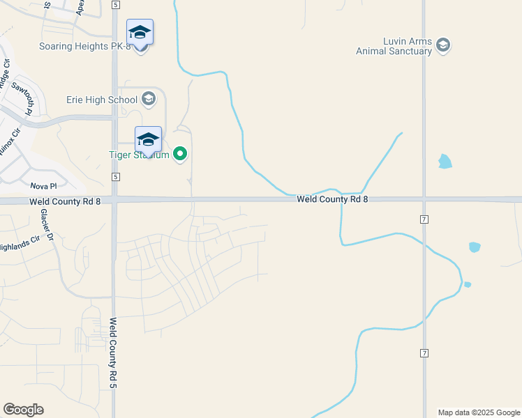 map of restaurants, bars, coffee shops, grocery stores, and more near Erie Parkway in Erie