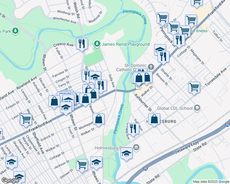 map of restaurants, bars, coffee shops, grocery stores, and more near in Philadelphia