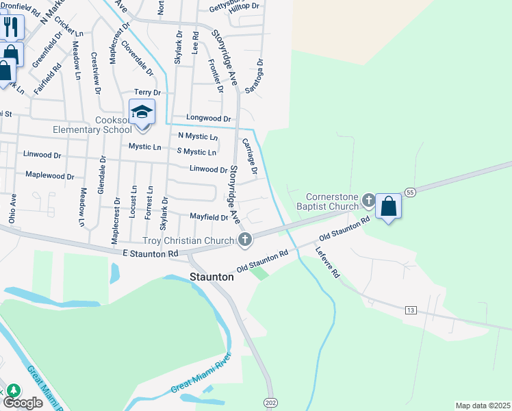 map of restaurants, bars, coffee shops, grocery stores, and more near 1332 Imperial Court in Troy