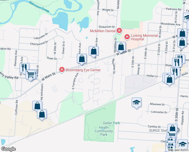 map of restaurants, bars, coffee shops, grocery stores, and more near 64 South Westmoor Avenue in Newark
