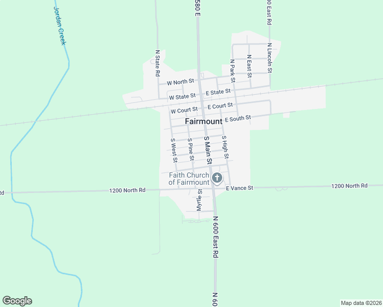 map of restaurants, bars, coffee shops, grocery stores, and more near West Center Street in Fairmount