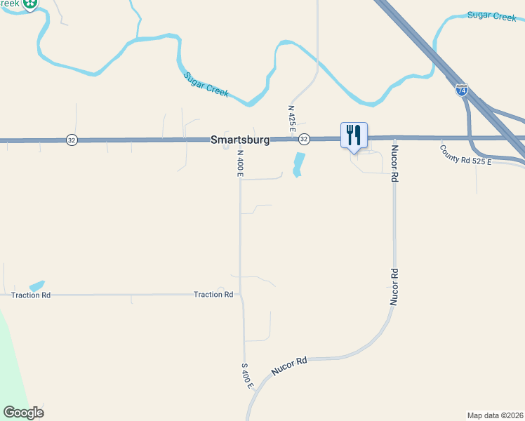 map of restaurants, bars, coffee shops, grocery stores, and more near 4069 Windwood Lane in Crawfordsville