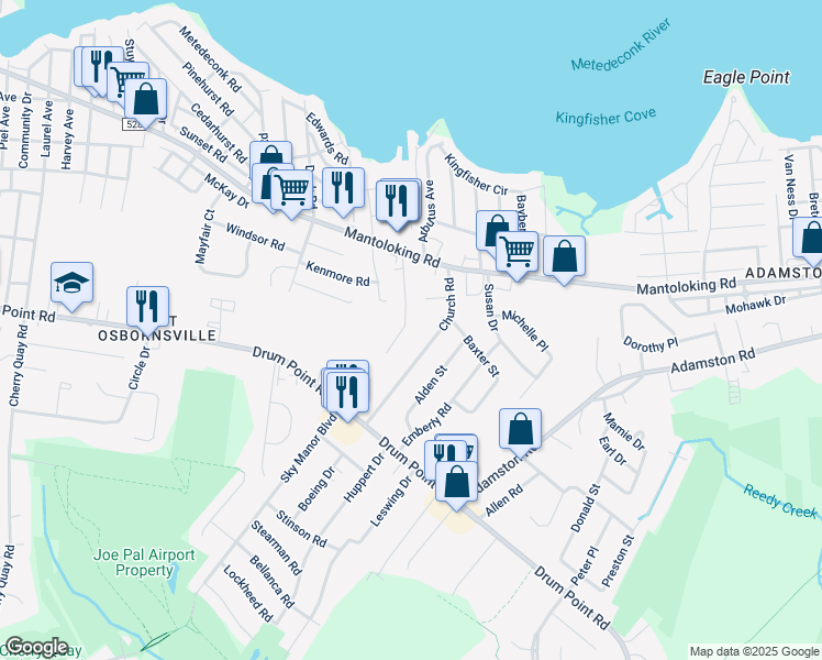 map of restaurants, bars, coffee shops, grocery stores, and more near 143 Law-Win Court in Brick Township