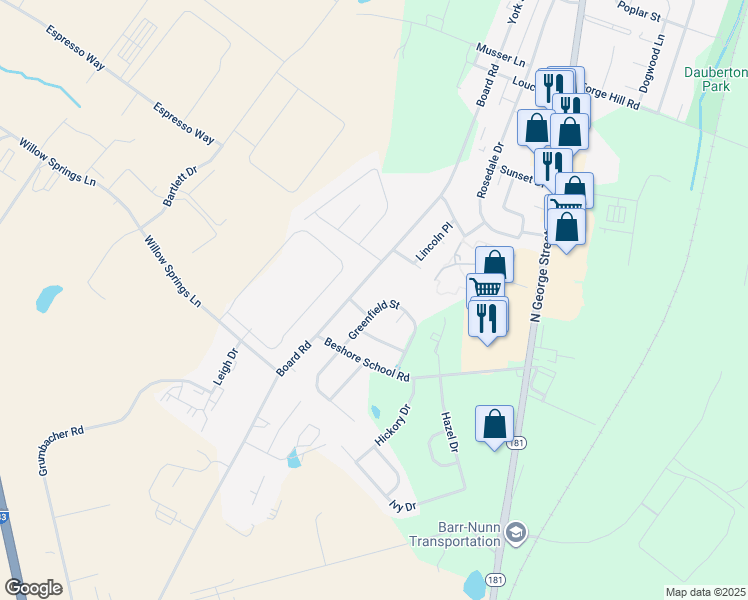 map of restaurants, bars, coffee shops, grocery stores, and more near 163 Greenfield Street in Manchester
