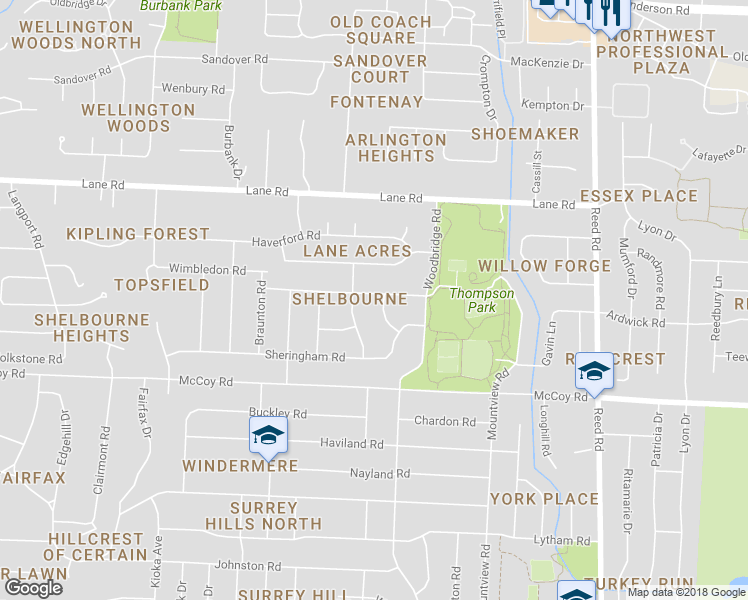 map of restaurants, bars, coffee shops, grocery stores, and more near 4315 Waybourn Road in Columbus