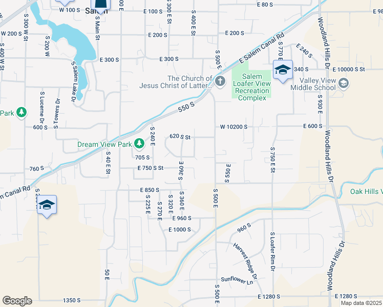 map of restaurants, bars, coffee shops, grocery stores, and more near 669 South 360 East in Salem