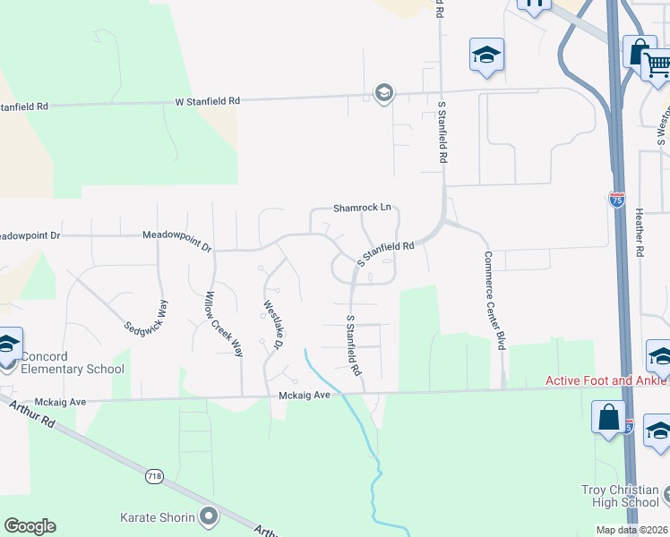 map of restaurants, bars, coffee shops, grocery stores, and more near 961 Jasmine Drive in Troy