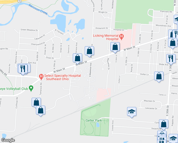 map of restaurants, bars, coffee shops, grocery stores, and more near 59 South Westmoor Avenue in Newark
