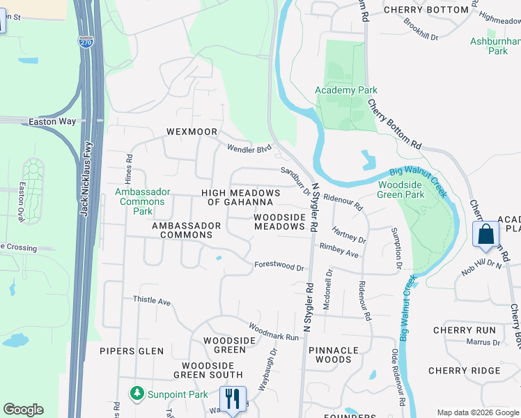 map of restaurants, bars, coffee shops, grocery stores, and more near 942 Timothy Drive in Columbus