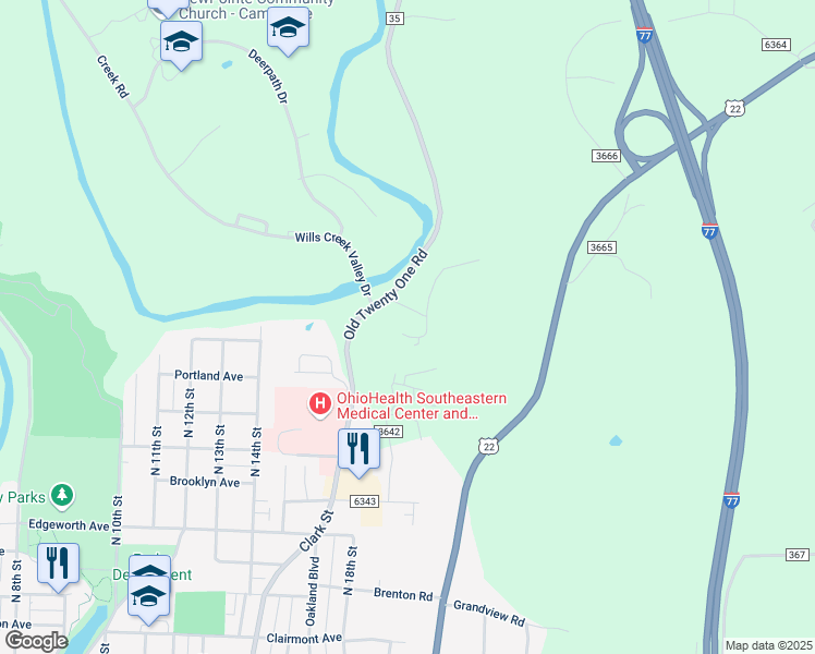 map of restaurants, bars, coffee shops, grocery stores, and more near 8697 Cedar Hills Road in Cambridge