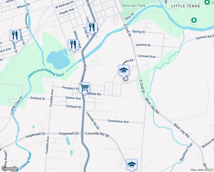 map of restaurants, bars, coffee shops, grocery stores, and more near 584 Chelsea Rd in Newark