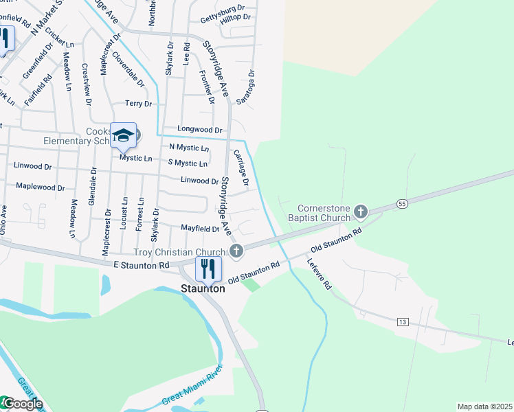 map of restaurants, bars, coffee shops, grocery stores, and more near 1353 Imperial Court in Troy