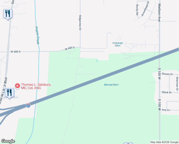 map of restaurants, bars, coffee shops, grocery stores, and more near 1640 Mockingbird Lane in Anderson