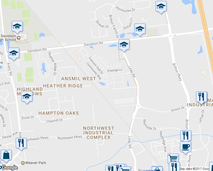 map of restaurants, bars, coffee shops, grocery stores, and more near 4611 Profile Lane in Hilliard