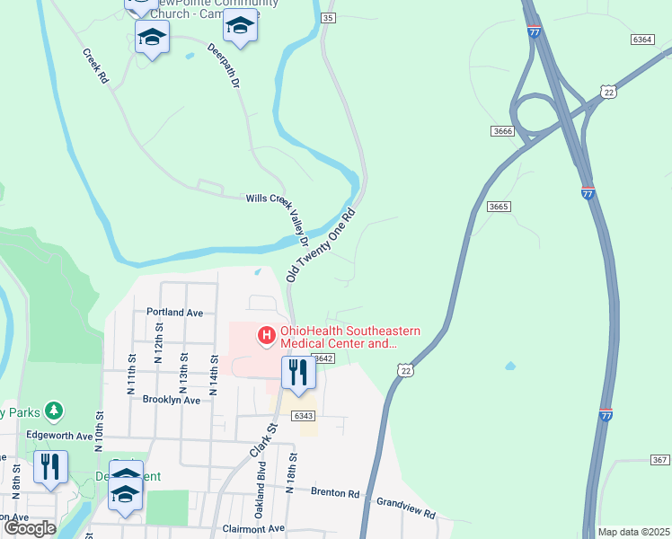 map of restaurants, bars, coffee shops, grocery stores, and more near 8697 Cedar Hills Road in Cambridge