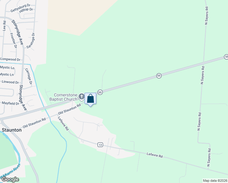 map of restaurants, bars, coffee shops, grocery stores, and more near 2066 Ohio 55 in Troy