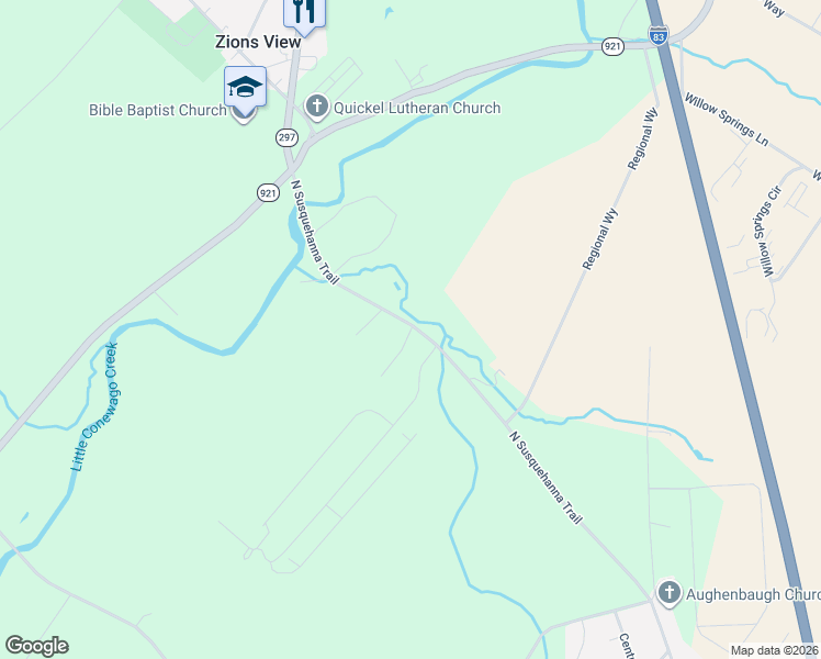 map of restaurants, bars, coffee shops, grocery stores, and more near 3905 North Susquehanna Trail in York