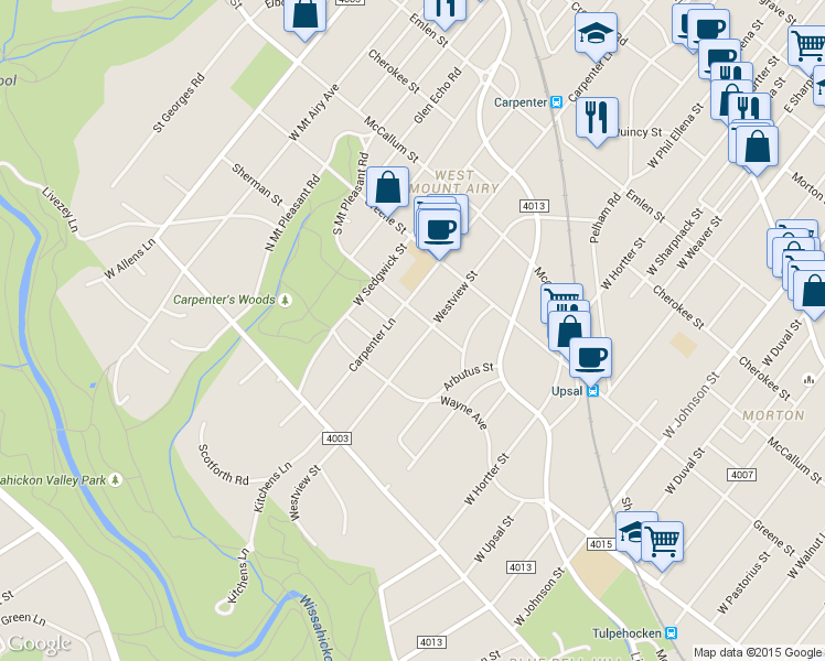 map of restaurants, bars, coffee shops, grocery stores, and more near 720 Westview Street in Philadelphia