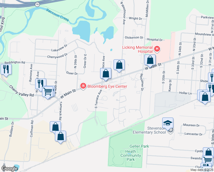 map of restaurants, bars, coffee shops, grocery stores, and more near 95 South Westmoor Avenue in Newark