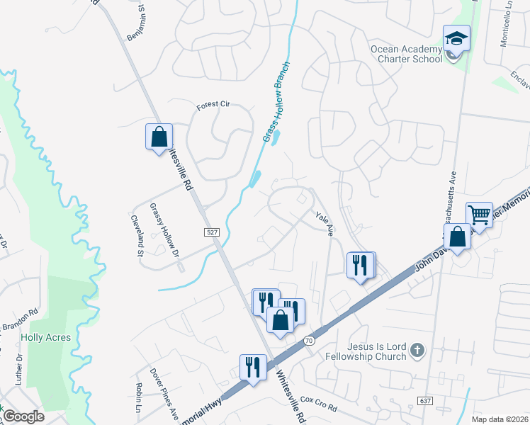 map of restaurants, bars, coffee shops, grocery stores, and more near 608 Santa Anita Lane in Toms River