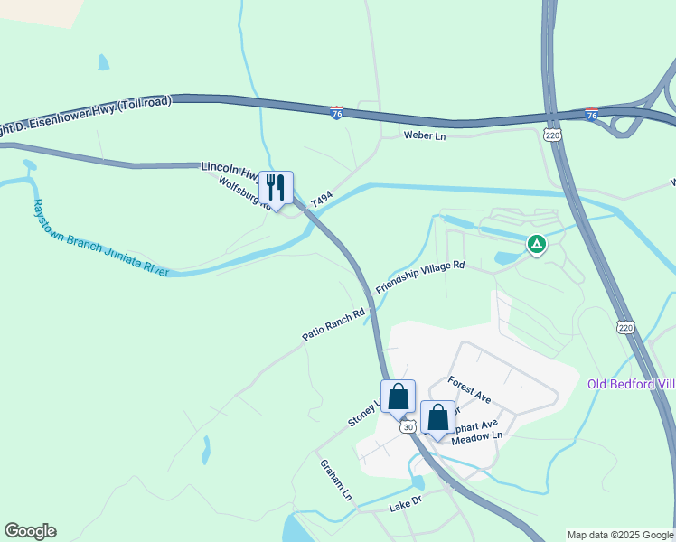 map of restaurants, bars, coffee shops, grocery stores, and more near 161 Sundance Road in Bedford