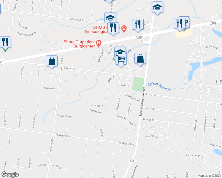 map of restaurants, bars, coffee shops, grocery stores, and more near 1217 Cole Lane in Lakewood