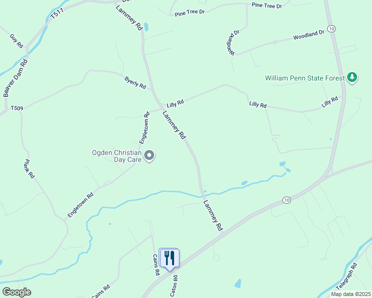 map of restaurants, bars, coffee shops, grocery stores, and more near 700 Lammey Road in Honey Brook