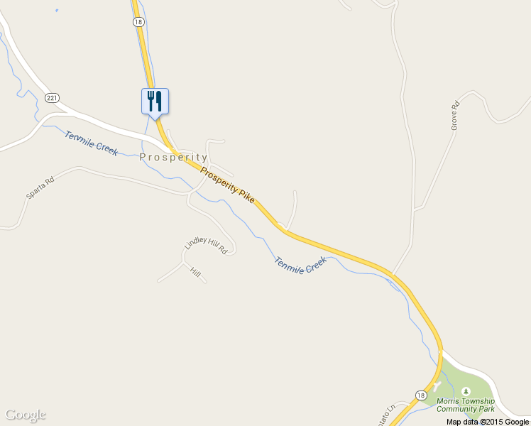 map of restaurants, bars, coffee shops, grocery stores, and more near 4601 Prosperity Pike in Prosperity