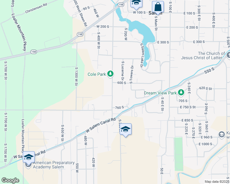 map of restaurants, bars, coffee shops, grocery stores, and more near 655 South 300 West in Salem