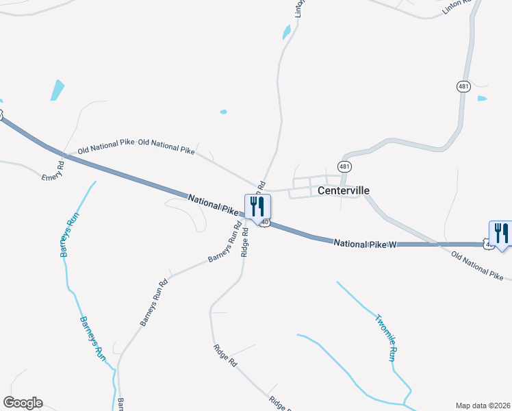 map of restaurants, bars, coffee shops, grocery stores, and more near 844 Ridge Road in Brownsville