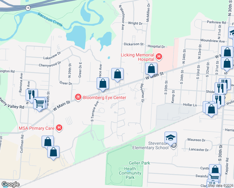 map of restaurants, bars, coffee shops, grocery stores, and more near 25 South Westmoor Avenue in Newark