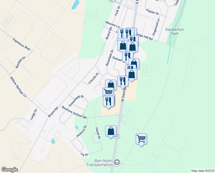 map of restaurants, bars, coffee shops, grocery stores, and more near 30 Stonecrop Lane in Manchester
