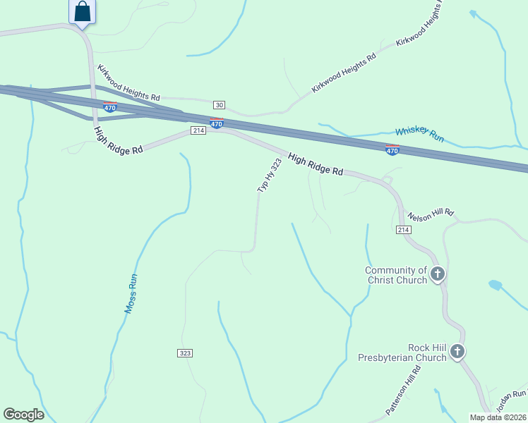 map of restaurants, bars, coffee shops, grocery stores, and more near 66441 North Moss Run Road in Bellaire