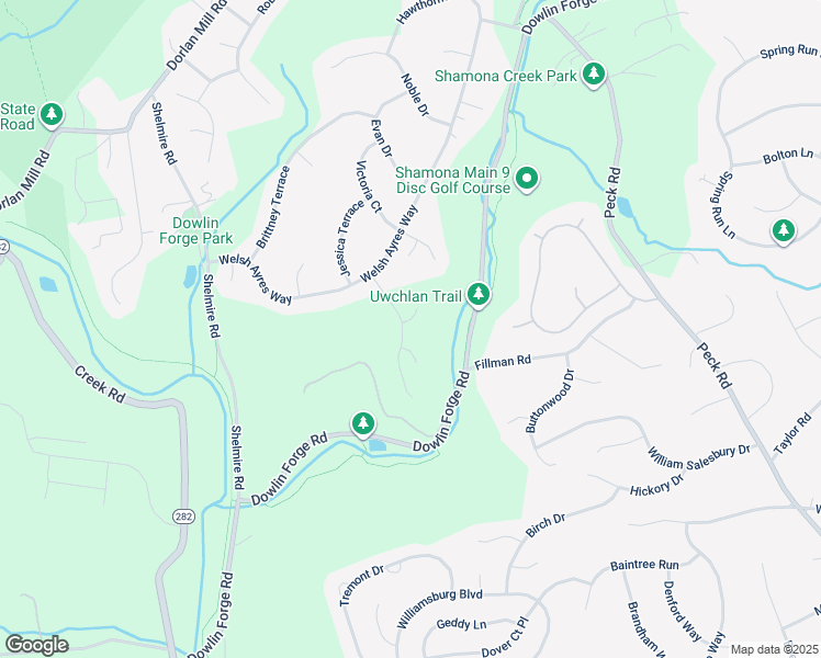 map of restaurants, bars, coffee shops, grocery stores, and more near 1000 Travis Court in Downingtown